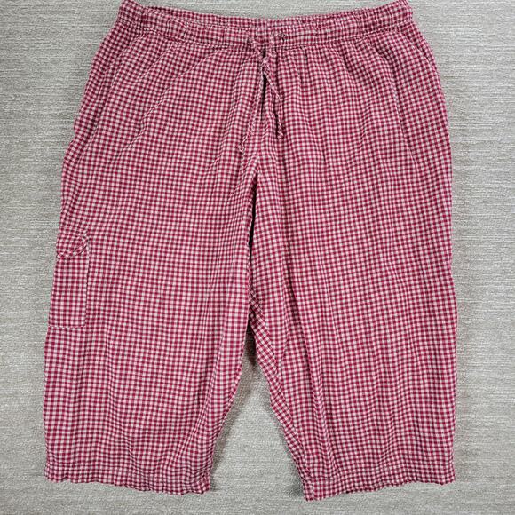 Vintage White Stag Shirt Capri Set Womens 2XL Red Gingham Button Down Pockets - Picture 4 of 16